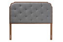 Seana Gray Fabric and Walnut Brown Queen Size Headboard Baxton
