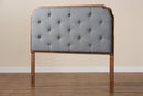 Seana Gray Fabric and Walnut Brown King Size Headboard Baxton