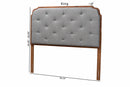 Seana Gray Fabric and Walnut Brown Queen Size Headboard Baxton