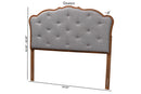 Fedra Gray Fabric and Walnut Brown Queen Size Headboard Baxton