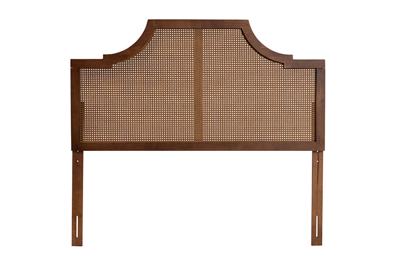 Abilene Ash Walnut and Rattan Queen Size Headboard Baxton