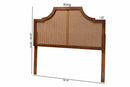 Abilene Ash Walnut and Rattan Queen Size Headboard Baxton