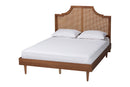 Delia Ash Walnut Woven Rattan King Size Bed Baxton