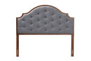 Sandra Gray Fabric and Walnut Brown King Size Headboard Baxton