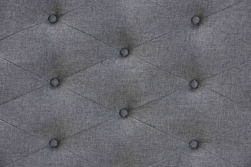 Sandra Gray Fabric and Walnut Brown Queen Size Headboard Baxton