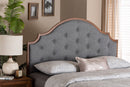 Sandra Gray Fabric and Walnut Brown Queen Size Headboard Baxton