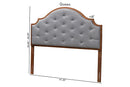 Sandra Gray Fabric and Walnut Brown Queen Size Headboard Baxton