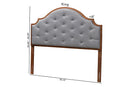 Sandra Gray Fabric and Walnut Brown King Size Headboard Baxton