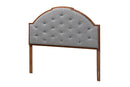 Reneau Gray Fabric and Walnut Brown King Size Headboard Baxton