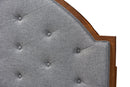 Reneau Gray Fabric and Walnut Brown King Size Headboard Baxton
