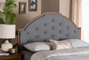 Reneau Gray Fabric and Walnut Brown Queen Size Headboard Baxton