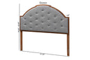 Reneau Gray Fabric and Walnut Brown King Size Headboard Baxton