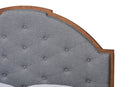 Arta Gray Fabric and Walnut Brown Wood Queen Size Platform Bed Baxton