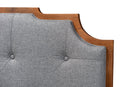 Tori Gray Fabric and Walnut Brown Queen Size Headboard Baxton