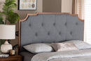 Tori Gray Fabric and Walnut Brown Queen Size Headboard Baxton
