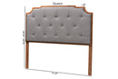 Tori Gray Fabric and Walnut Brown Queen Size Headboard Baxton