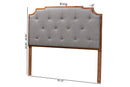Tori Gray Fabric and Walnut Brown Queen Size Headboard Baxton