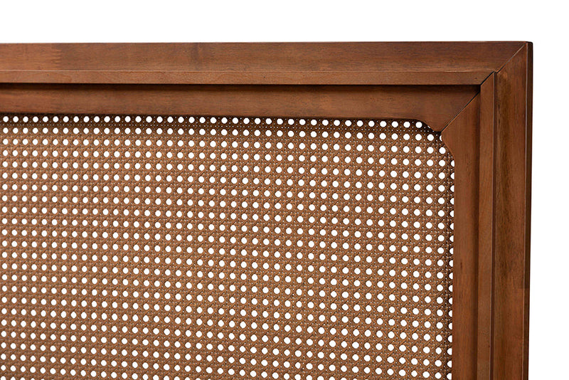 Lavali Ash Walnut Queen Size Headboard w/Rattan Baxton