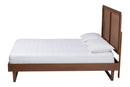 Milo Ash Walnut Woven Rattan Queen Size Bed Baxton