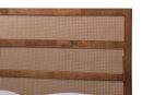 Blanchard Walnut Brown Queen Size Platform Bed w/Woven Rattan Baxton
