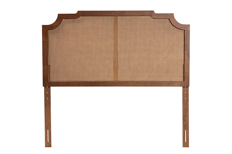 Tori Ash Walnut Queen Size Headboard w/Rattan Baxton