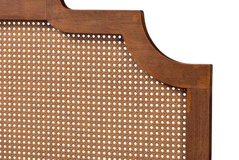Tori Ash Walnut Queen Size Headboard w/Rattan Baxton