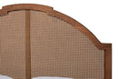 Walker Walnut Brown Wood and Rattan Queen Size Storage Bed Baxton