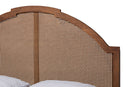 Leyton Walnut Brown Wood and Rattan King Size Platform Bed Baxton
