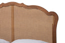 Hanson Walnut Brown Wood and Rattan Queen Size Storage Bed Baxton