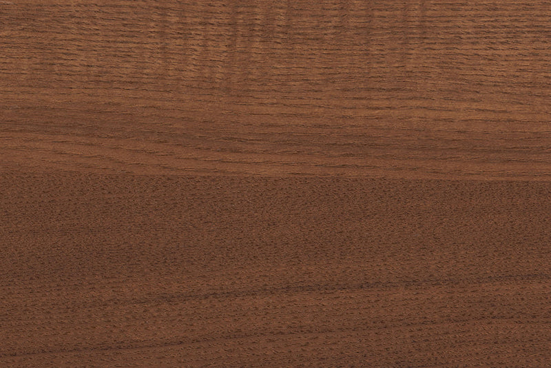 Roldan Walnut Brown Wood and Rattan Queen Size Platform Bed Baxton