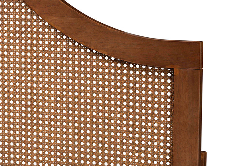 Wyatt Ash Walnut Queen Size Headboard w/Rattan Baxton