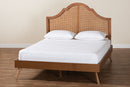 Monroe Ash Walnut Wood Queen Size Platform Bed Baxton