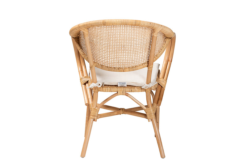 Aveline Modern Bohemian Natural Brown Finished Rattan Dining Chair