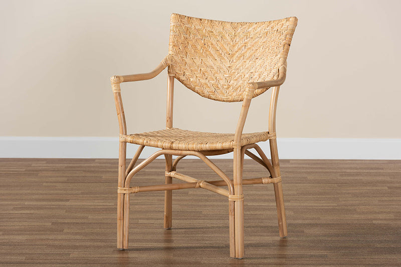 Aliana Natural Brown Finished Rattan Dining Chair Baxton