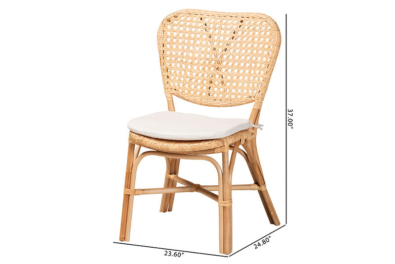 Santiago Natural Brown Finished Rattan Dining Chair Baxton