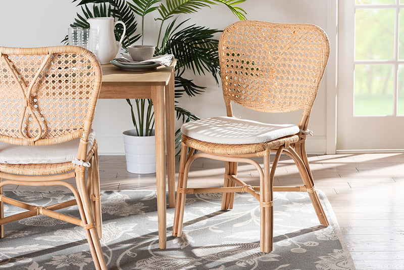 Santiago Natural Brown Finished Rattan Dining Chair Baxton