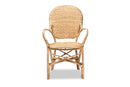 Noelia Natural Brown Finished Rattan Dining Chair Baxton