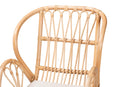 Basira Natural Brown Rattan and Black Metal Chair Baxton