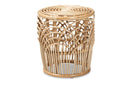 Celine Natural Brown Finished Rattan End Table Baxton