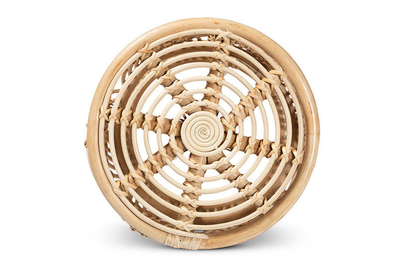 Celine Natural Brown Finished Rattan End Table Baxton