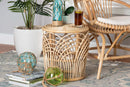 Celine Natural Brown Finished Rattan End Table Baxton
