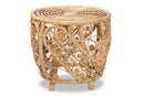 Cinzia Natural Brown Finished Rattan End Table Baxton