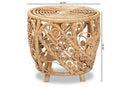 Cinzia Natural Brown Finished Rattan End Table Baxton