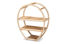 Dewitt Natural Brown Finished Rattan 3-Tier Display Shelf Baxton