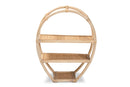 Dewitt Natural Brown Finished Rattan 3-Tier Display Shelf Baxton