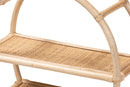 Dewitt Natural Brown Finished Rattan 3-Tier Display Shelf Baxton