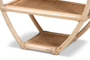 Dewitt Natural Brown Finished Rattan 3-Tier Display Shelf Baxton
