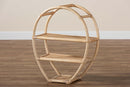Dewitt Natural Brown Finished Rattan 3-Tier Display Shelf Baxton