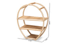 Dewitt Natural Brown Finished Rattan 3-Tier Display Shelf Baxton
