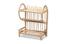 Blanca Natural Brown Finished Rattan 2-Tier Display Shelf Baxton